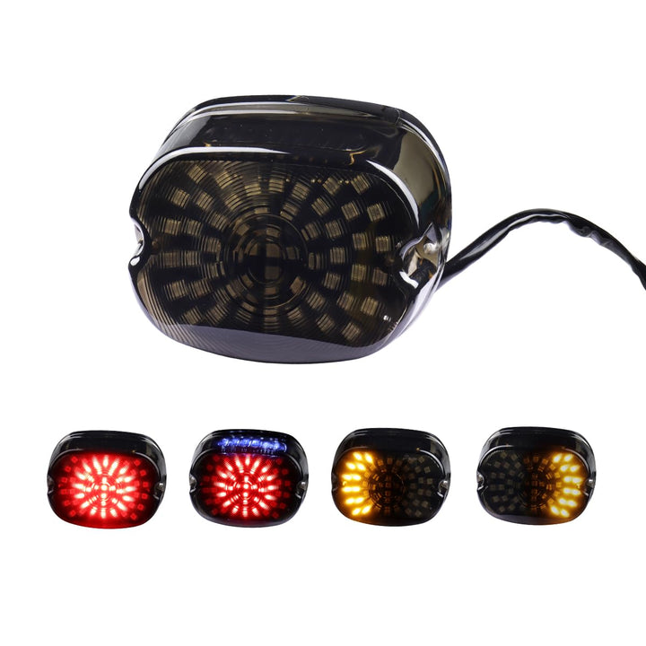 LIUJJYH front view smoked taillight showing sleek profile and clear signals