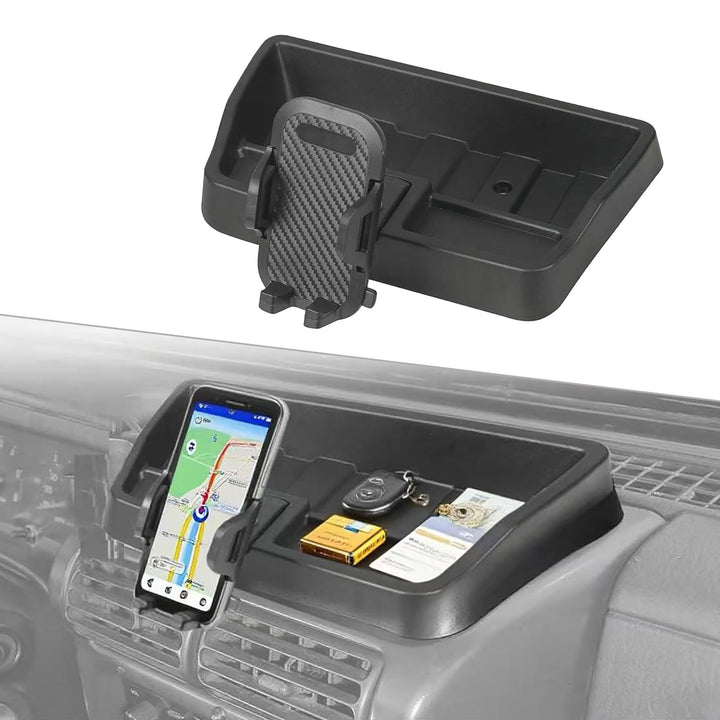 LIUQING front dashboard mount showing secure placement and easy reach