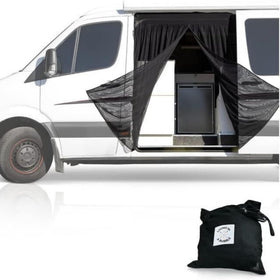 Living in a Bubble front view showing full side-door flyscreen and bug protection