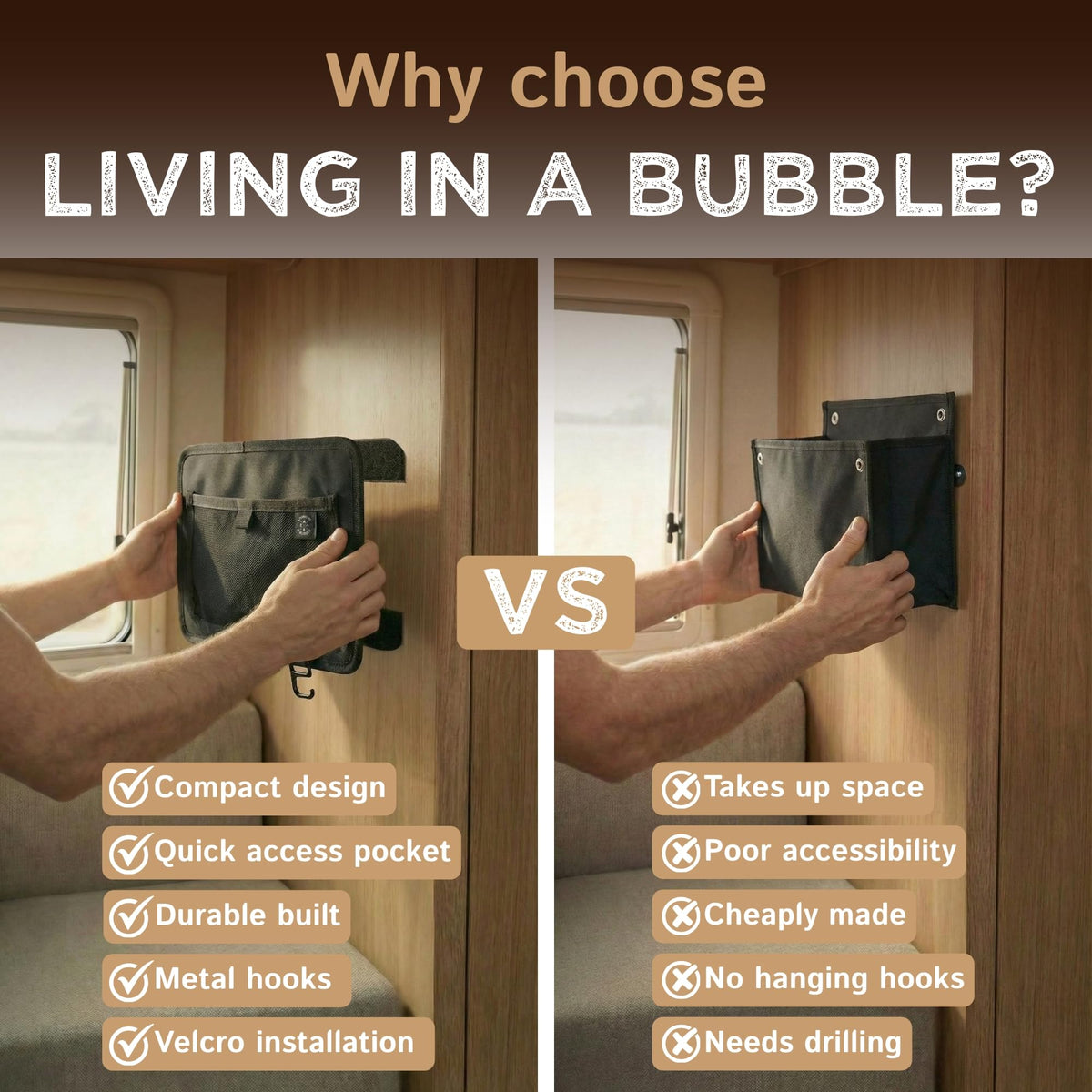 Living in a Bubble during installation steps showing simple tool-free setup