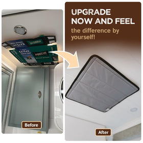 Living in a Bubble installed on RV roof exterior showing weather protection