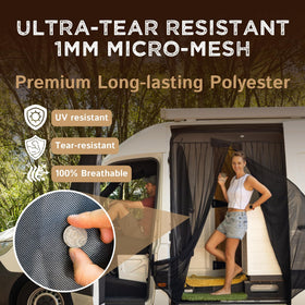 Living in a Bubble installed on a Mercedes Sprinter side door improving ventilation