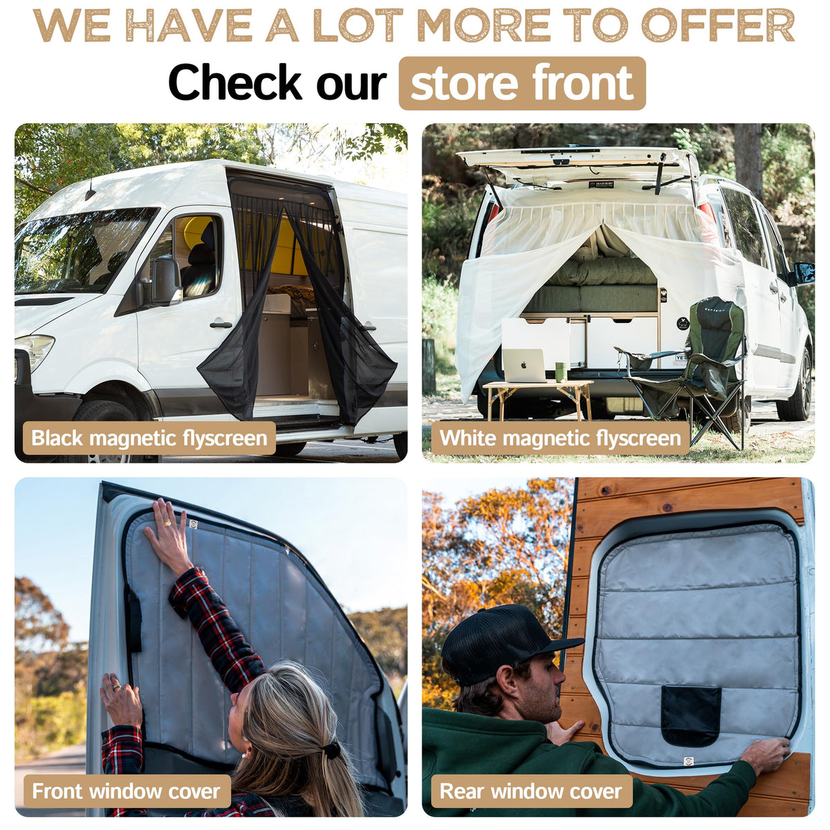 Living in a Bubble on camp site van showing comfortable ventilated interior