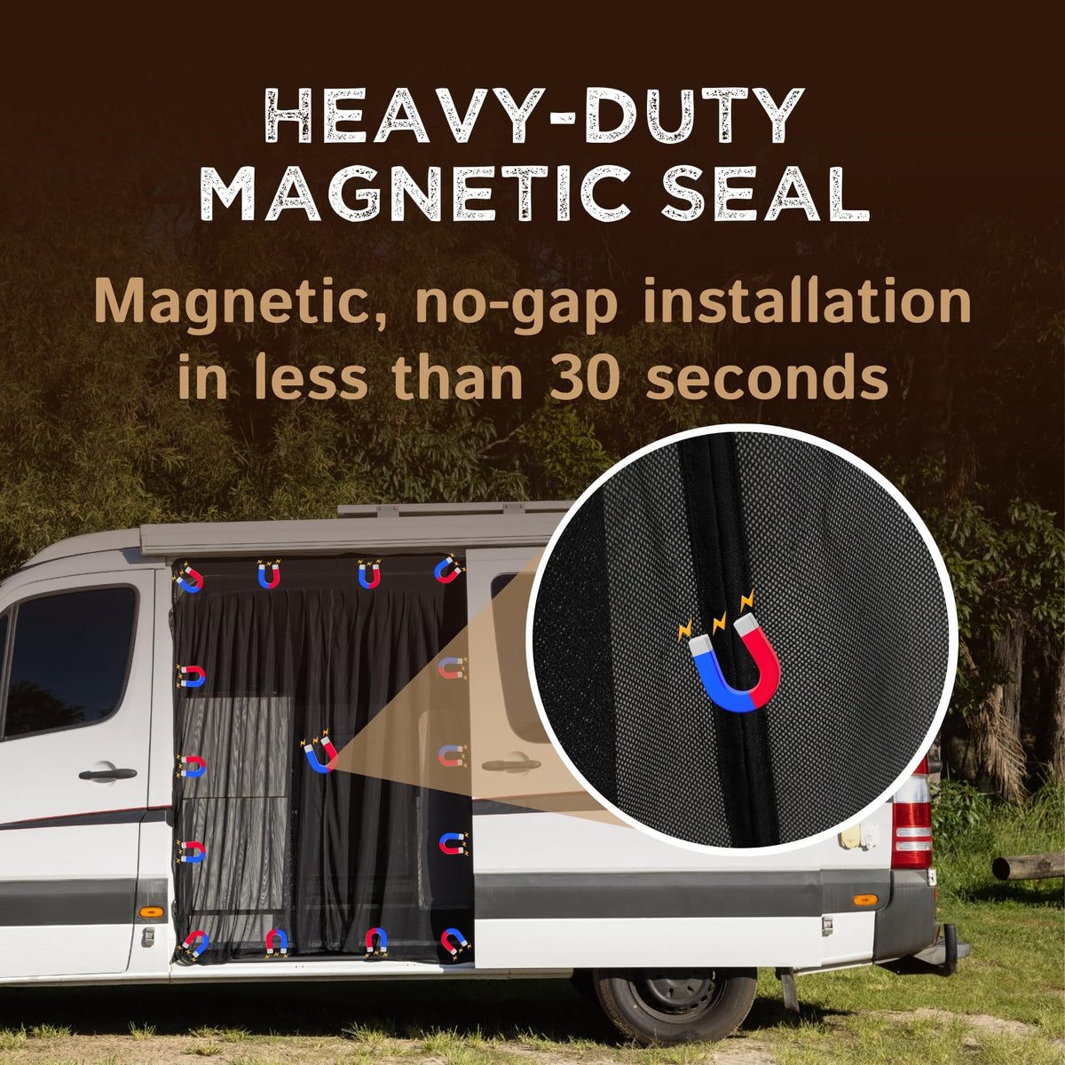 Living in a Bubble magnetic edge detail sealing door frame to prevent insects