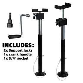 Livpow telescoping jack extended to show height range and versatility