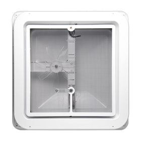 Livpow vent next to measuring tape showing fit for 14x14 opening