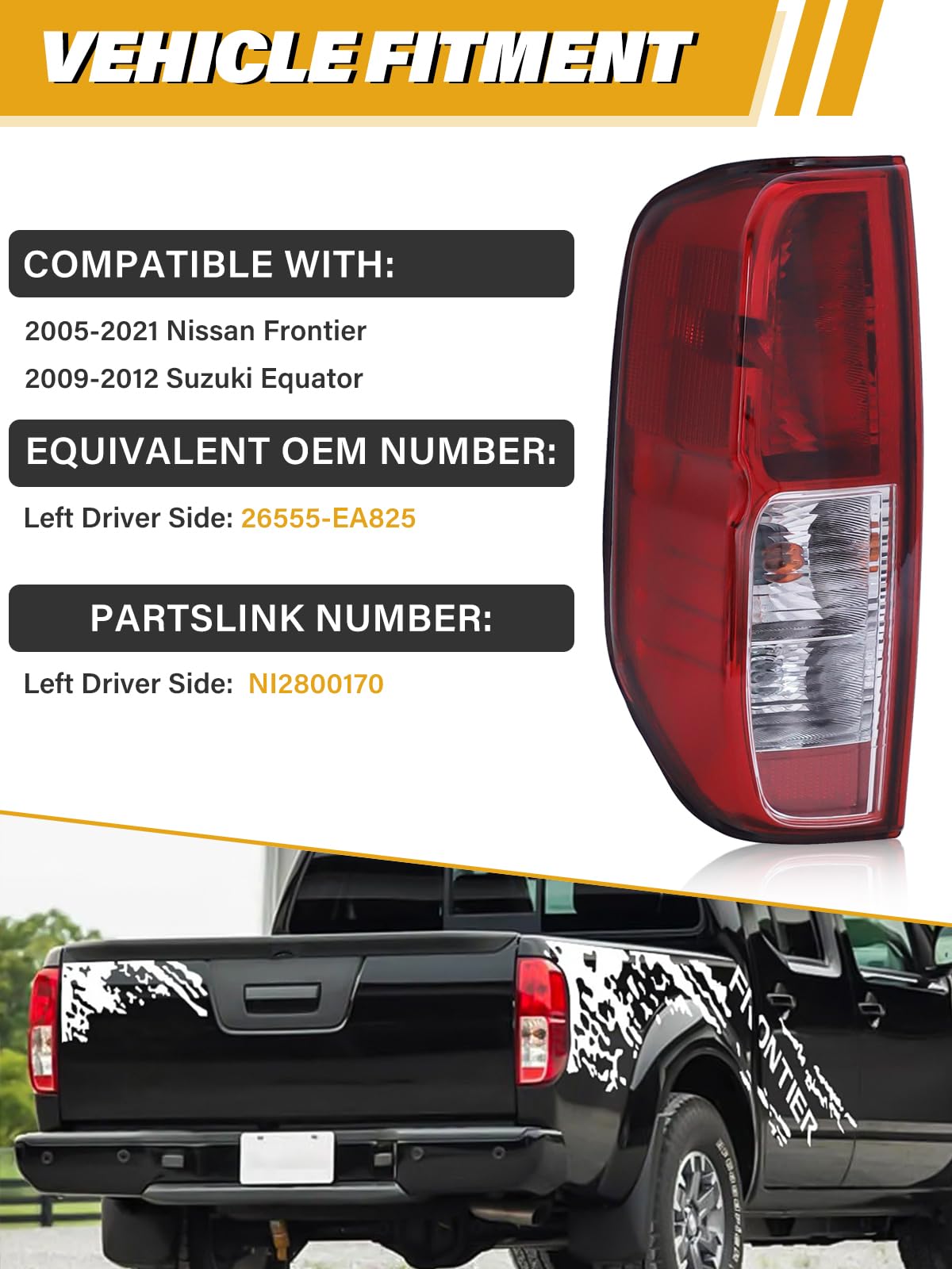 LIWEDFG tail light installed on Nissan Frontier highlighting restored rear appearance