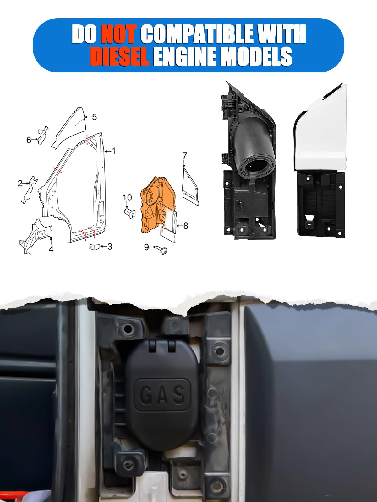 LIWEDFG well-packaged fuel door in box showing damage protection benefit