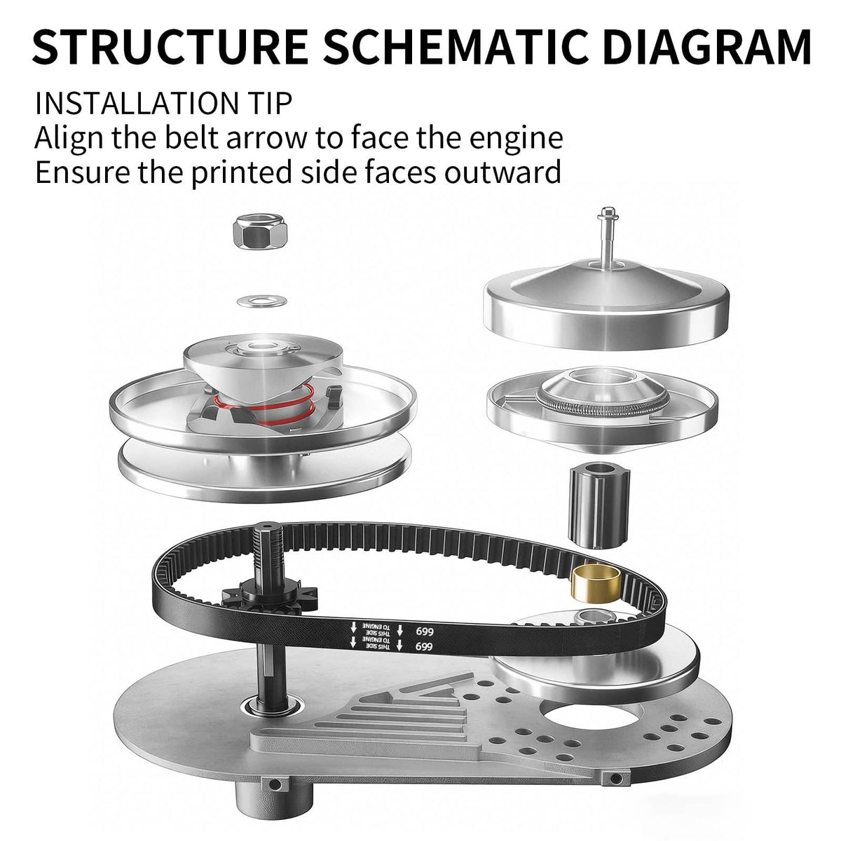 LIWENTOP sprockets and belt laid out to show included components and compatibility