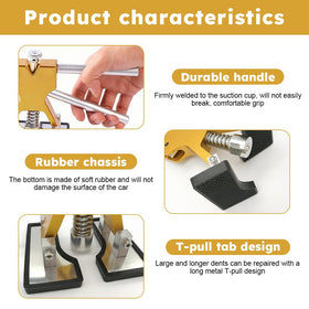 Lixternum tool in use on car door demonstrating controlled dent removal