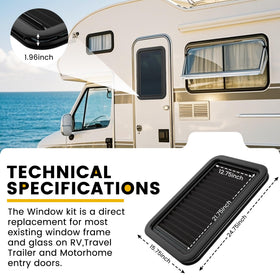 LIXUANBY window installed in an RV door demonstrating seamless fit and upgraded look