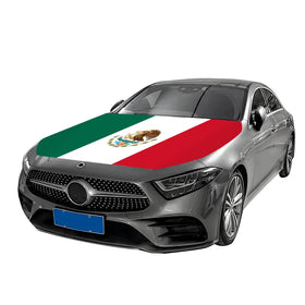 Lixure front view hood cover showing vibrant flag and easy fit benefit