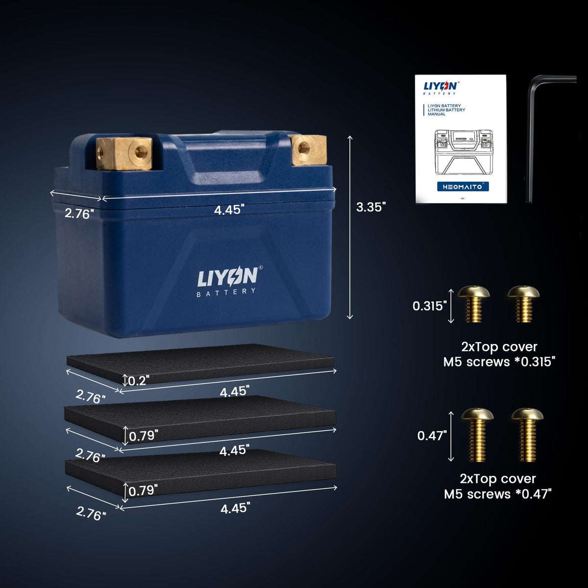 LIYON beside a ruler size comparison highlighting compact lightweight benefit