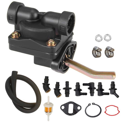 LIYYOO fuel pump front view showing mounting points and durable finish, ensures correct fit