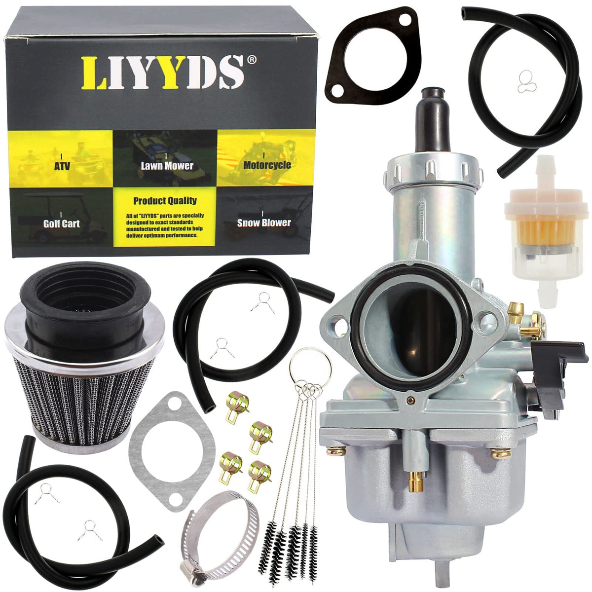 LIYYDS PZ30 front view showing carburetor body and choke lever benefits easier control