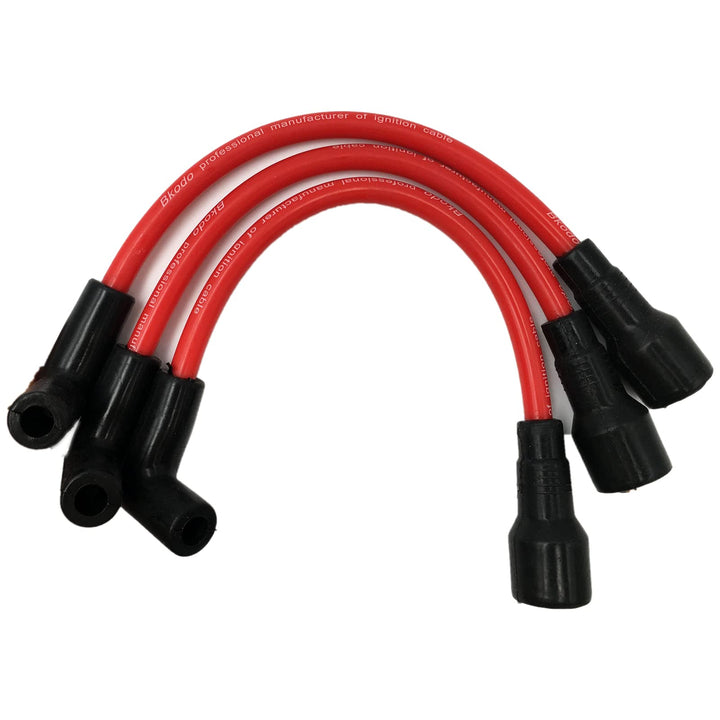 LIZAPUS front view of 3pc spark plug wire set showing complete kit and fit benefits