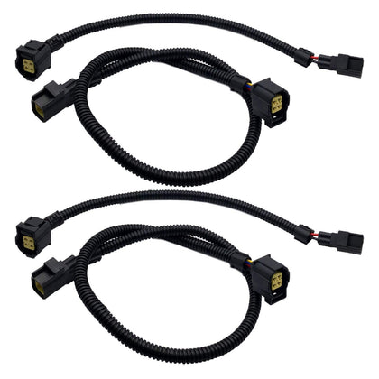 LIZAPUS front view of four O2 extension harnesses showing plug-and-play benefit