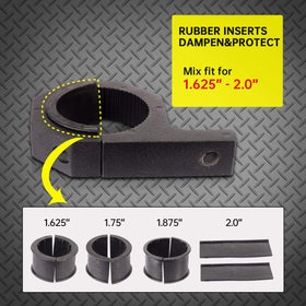 LIZARD GO rubber insert detail protecting bar finish and reducing vibration