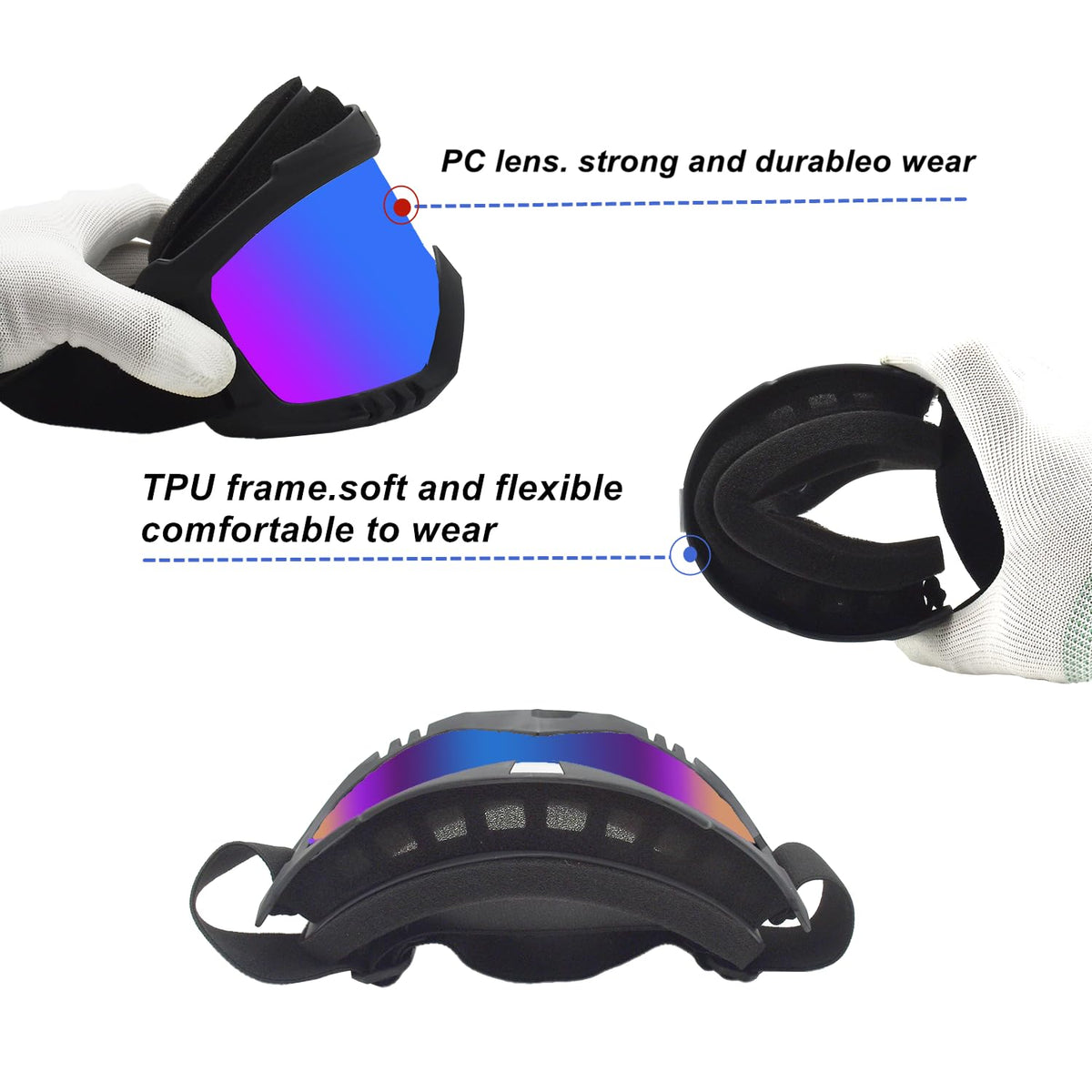 LJDJ adjustable nylon strap demonstrating secure helmet-compatible fit