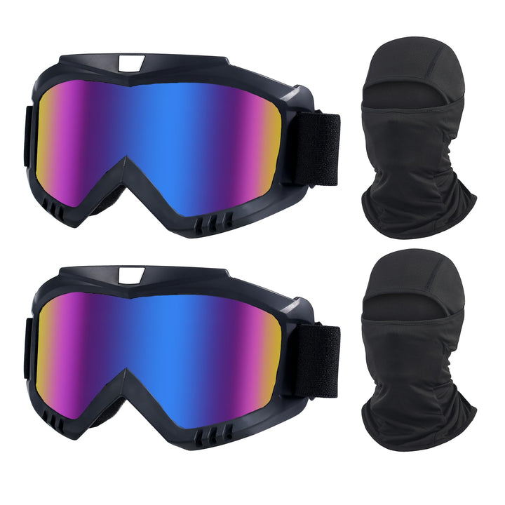 LJDJ front pack showing goggles and balaclavas, ready-to-ride protection