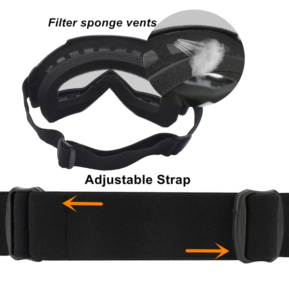 LJDJ goggles worn with helmet showing stable fit during riding