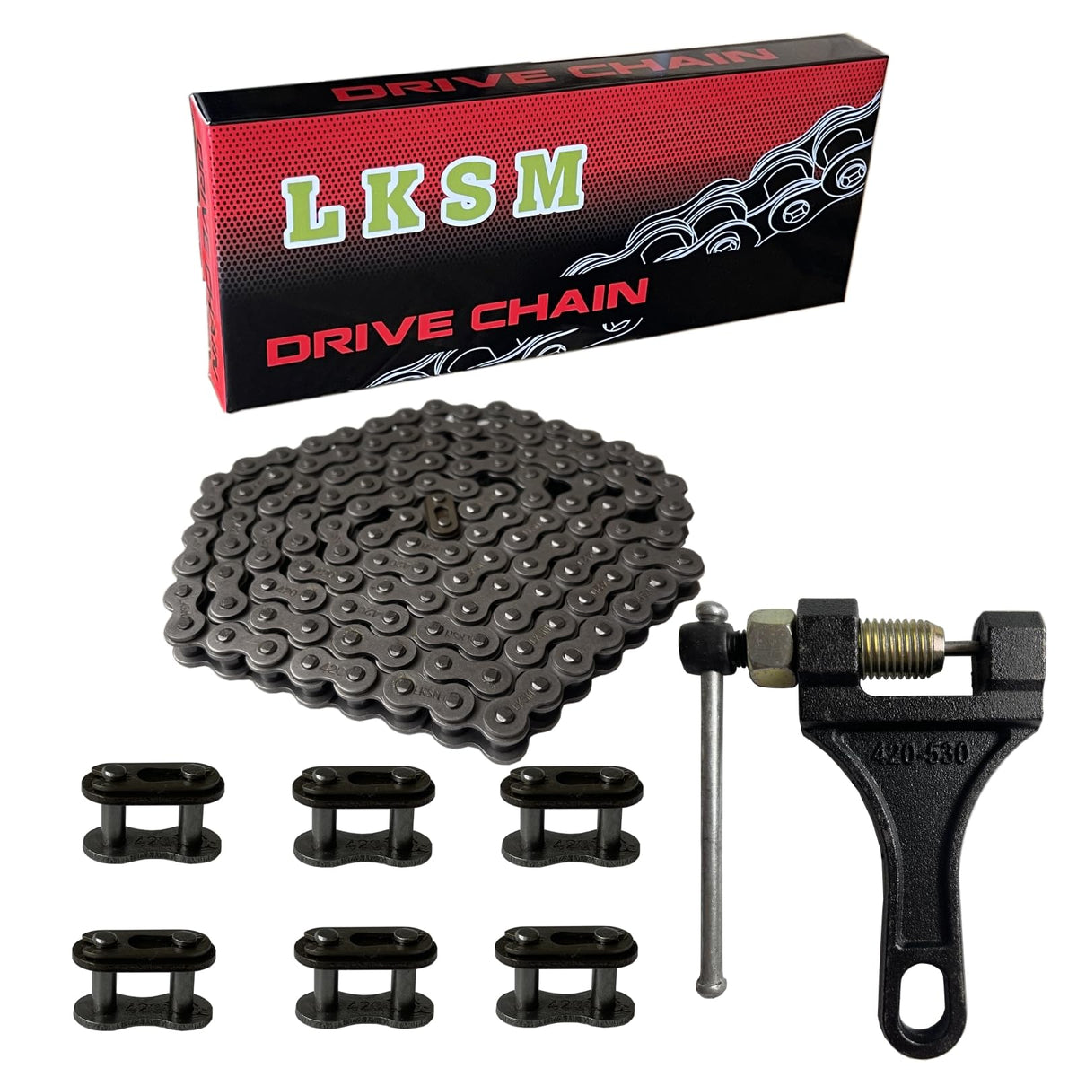 LKSM close-up of chain rollers showing hardened surface for reduced wear