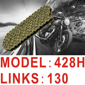 LKSM close-up of gold-plated 428H chain links highlighting durability