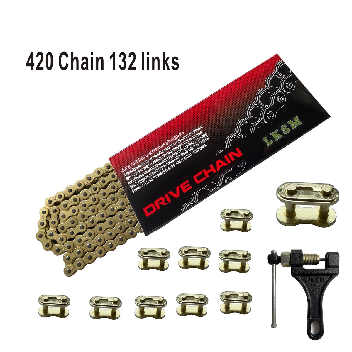 LKSM chain breaker tool with chain, enabling precise pin removal
