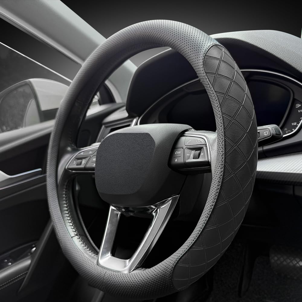 LKWLIKEI front view showing sleek steering wheel cover and fit benefit