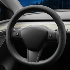 LKWLIKEI lifestyle shot inside Tesla cabin showing cohesive interior upgrade benefit