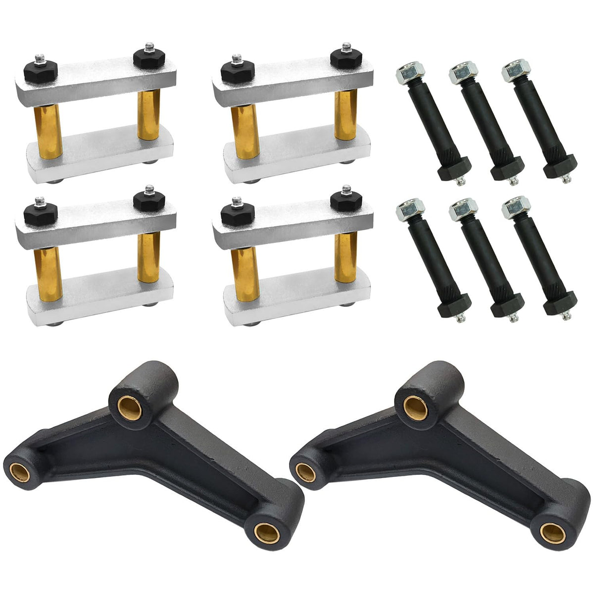 LLANNDER shackle kit front packaging showing complete heavy-duty components and fitment