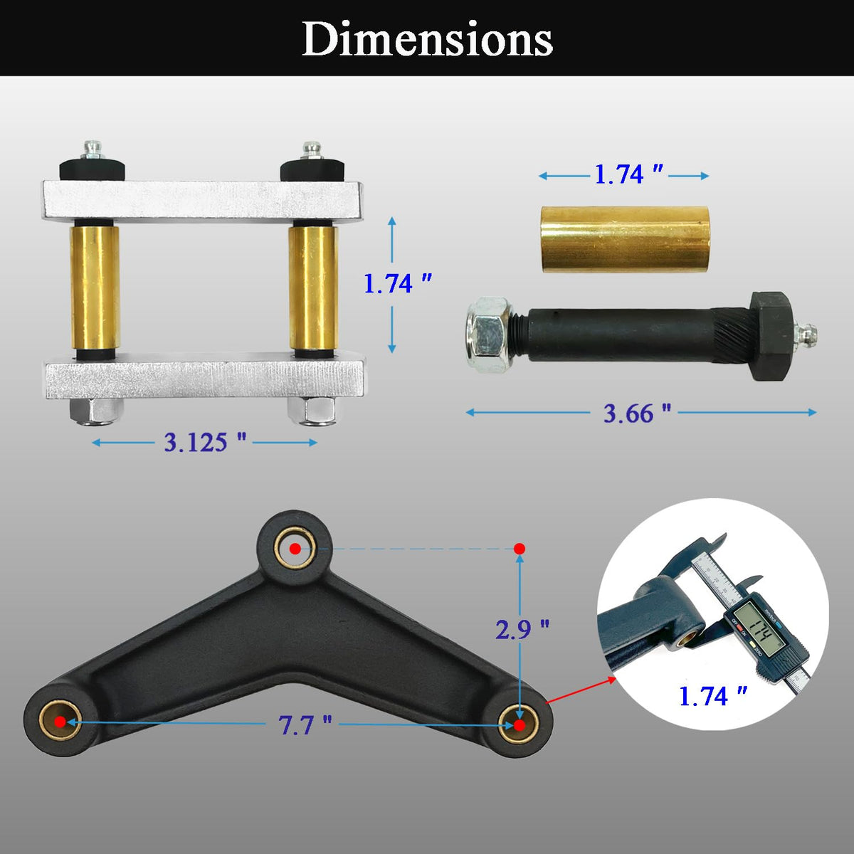 LLANNDER greasable bolt detail showing threads and grease fitting for easy maintenance