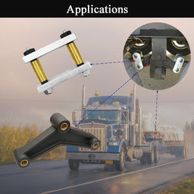 LLANNDER shackle kit installed on trailer suspension demonstrating improved pivot alignment