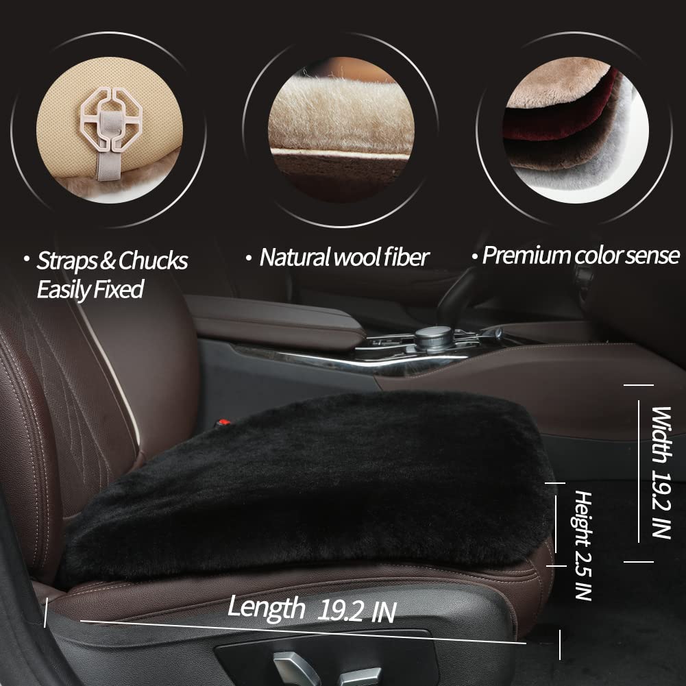 LLB sheepskin installed in car demonstrating added seating comfort