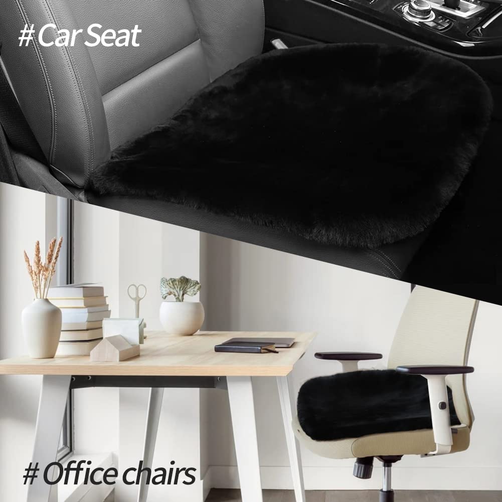 LLB sheepskin on office chair showing versatile home and work use