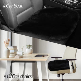 LLB sheepskin on office chair showing versatile home and work use