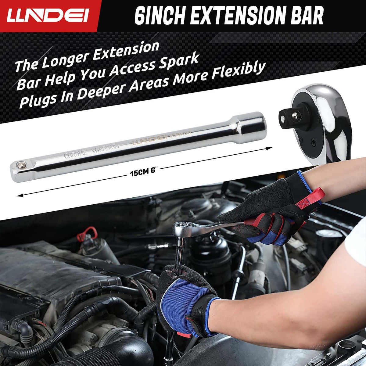 LLNDEI 6-inch extension and universal joint expanding reach into deep wells