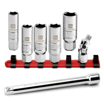 LLNDEI front packaging displaying full 7-piece socket set and contents benefit clarity