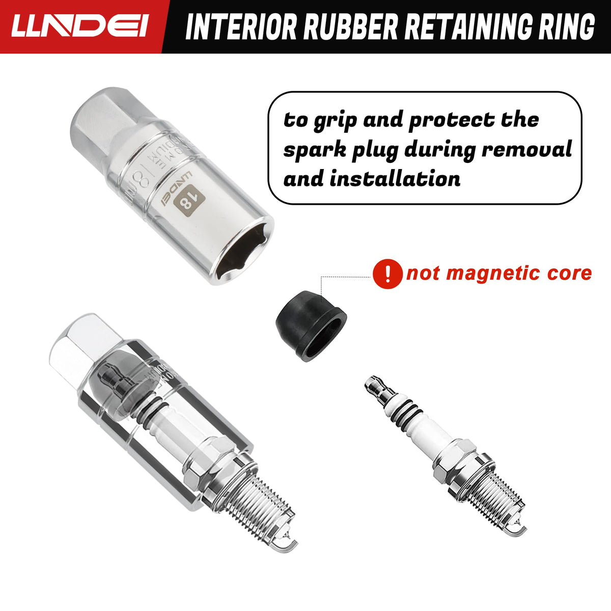 LLNDEI rubber insert inside socket protecting spark plug during removal