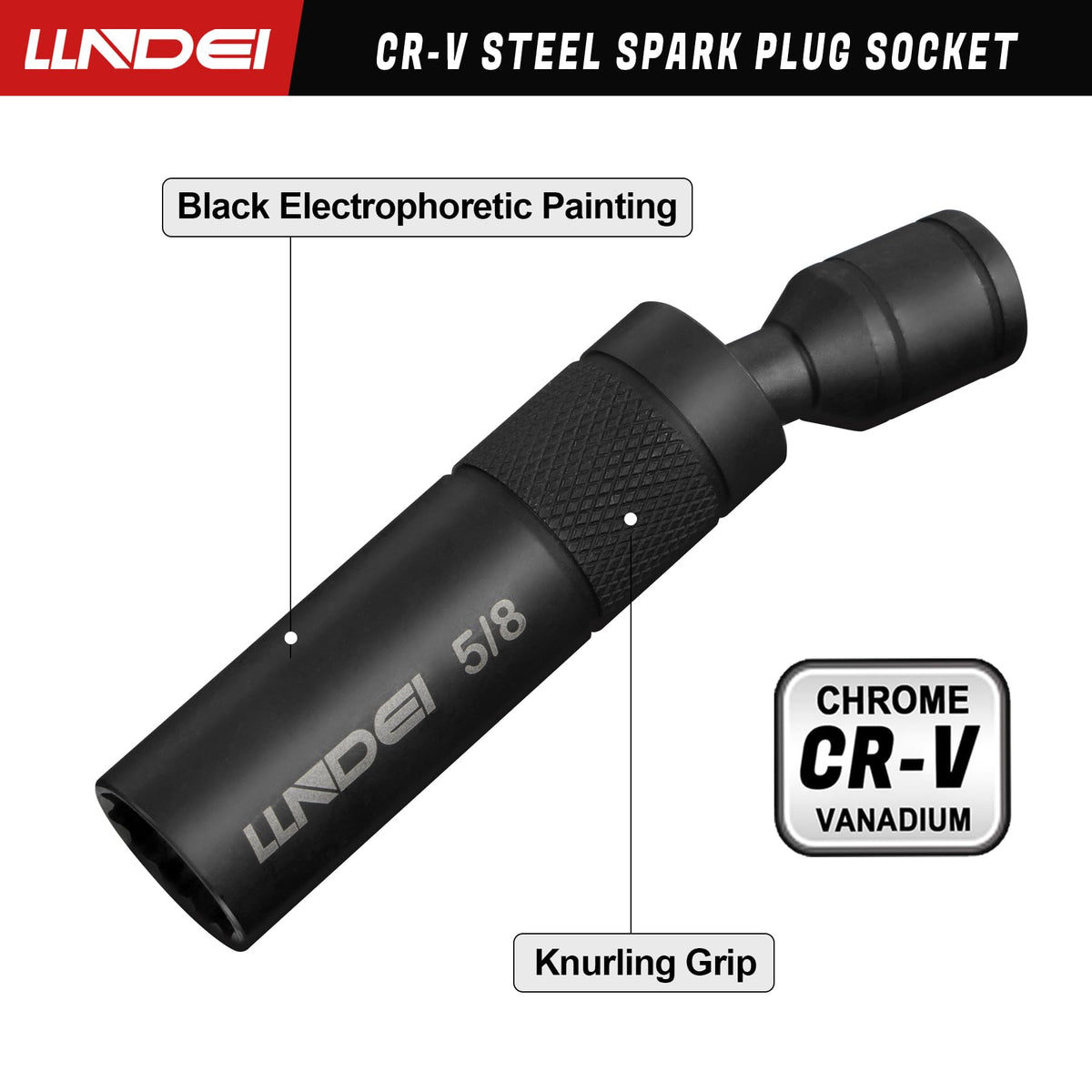 LLNDEI socket in use on engine demonstrating reach and reduced plug drops benefit