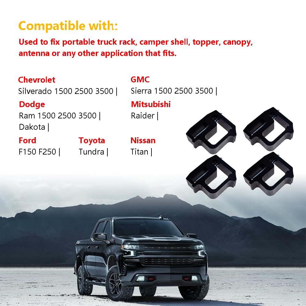 LLNSEAUTO installed clamps securing a camper shell for stable transport benefit