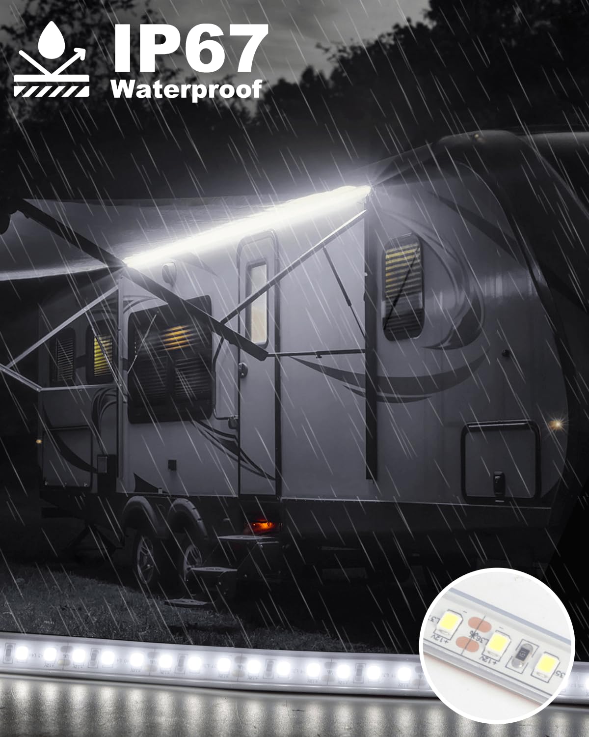 LLTOP silicone sleeve detail highlighting IP67 waterproof protection
