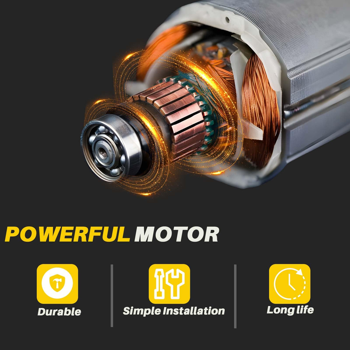 LLYZFED motor installed on roller tube demonstrating direct-fit replacement