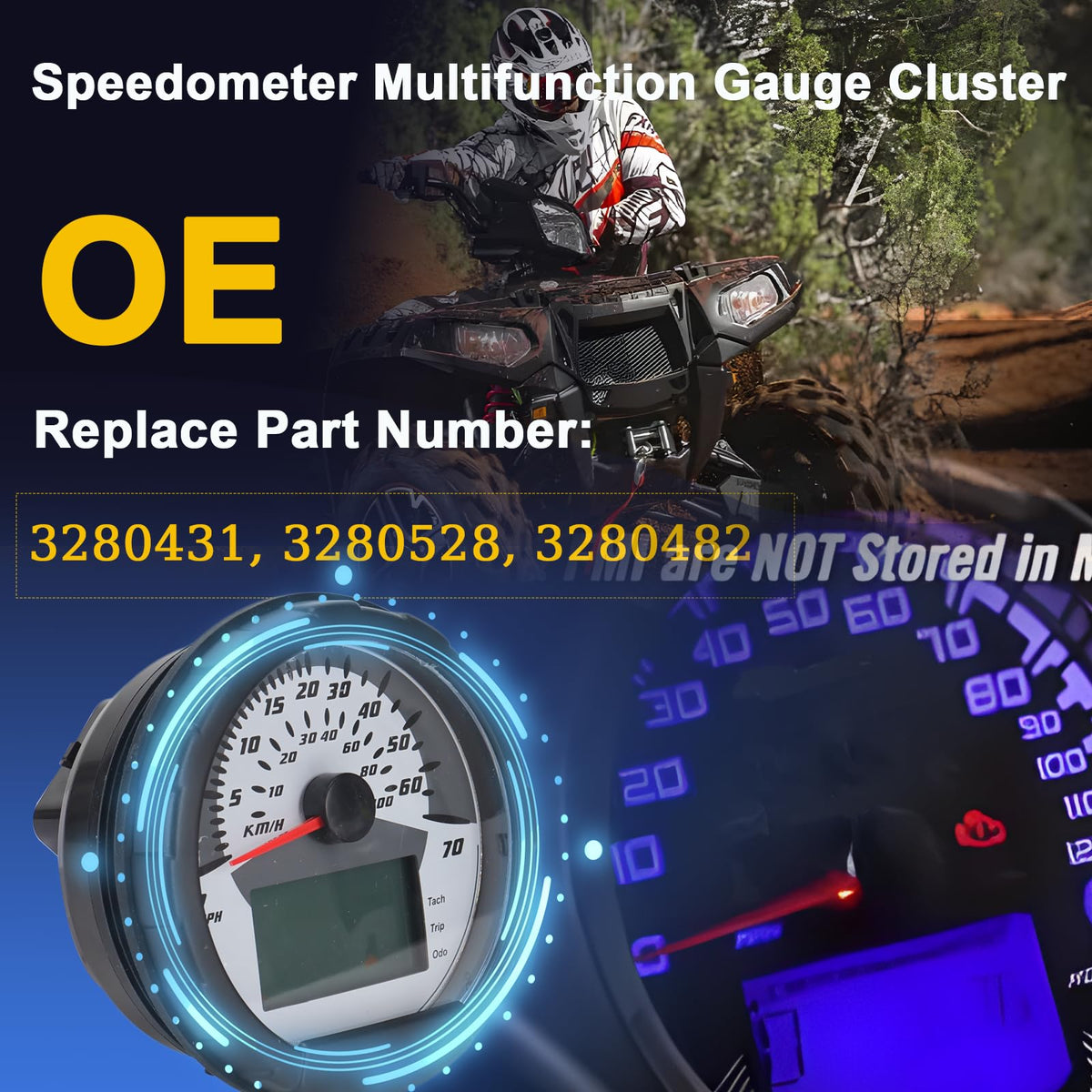 LLYZFED close-up digital display showing odometer and fuel readouts for accuracy