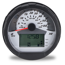 LLYZFED front view of speedometer cluster showing clear gauges for easy reading