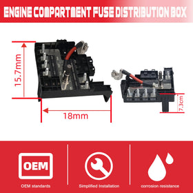 LLYZFED fuse block installed in engine bay demonstrating correct OEM alignment
