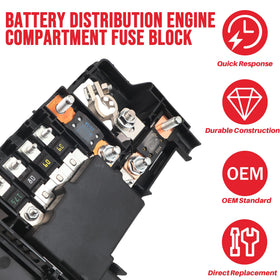 LLYZFED fuse block next to a ruler for scale showing compact, OEM-style dimensions