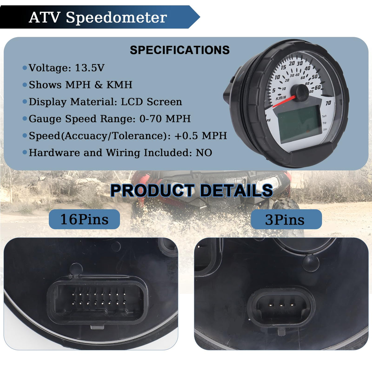 LLYZFED installed on a Polaris ATV dashboard demonstrating direct-fit convenience