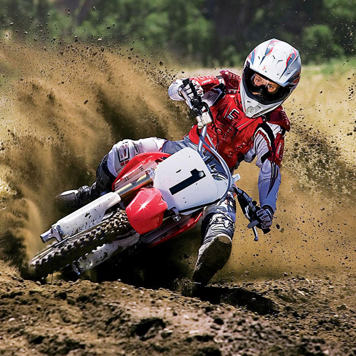 LMAVAG rider using goggles in off-road setting showing protection and visibility benefit