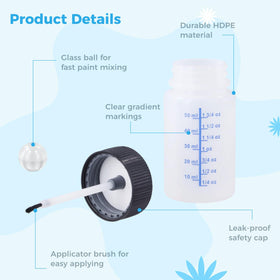 Lnrueg glass mixing ball inside bottle detail for faster even color blending benefit